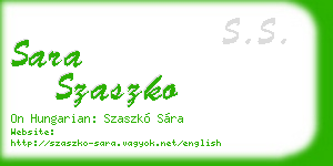 sara szaszko business card